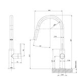 Phoenix Vivid Slimline Pullout Sink Mixer Brushed Gold